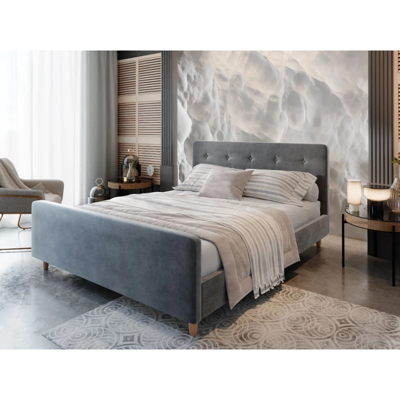 Jednolůžková postel s úložným prostorem NESSIE - 120x200, světle šedá