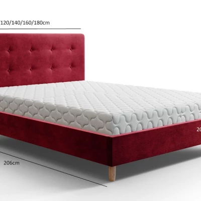 Čalouněná jednolůžková postel NOOR - 120x200, béžová
