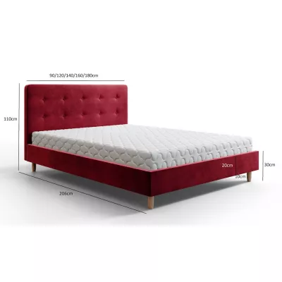 Čalouněná jednolůžková postel NOOR - 120x200, béžová
