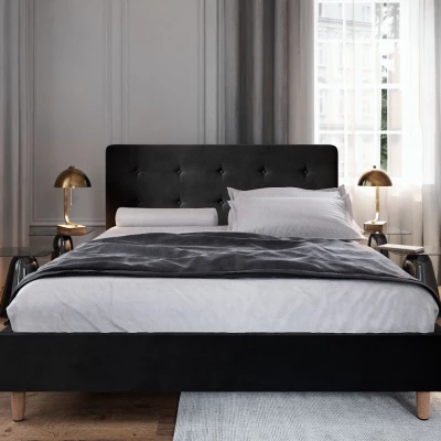 Manželská postel s úložným prostorem NOOR 2 - 140x200, černá
