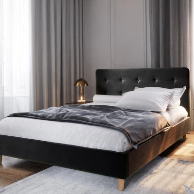 Čalouněná manželská postel NOOR - 160x200, černá