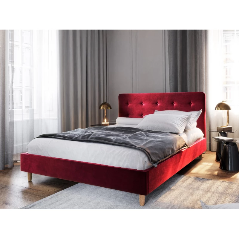 Čalouněná manželská postel NOOR - 180x200, červená
