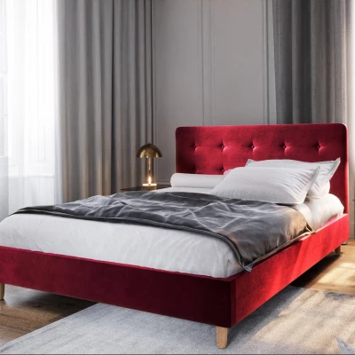 Manželská postel s úložným prostorem NOOR - 160x200, červená