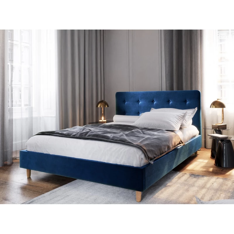 Čalouněná manželská postel NOOR - 140x200, modrá