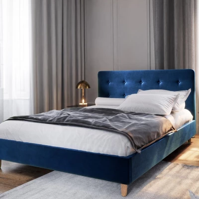 Čalouněná manželská postel NOOR - 160x200, modrá