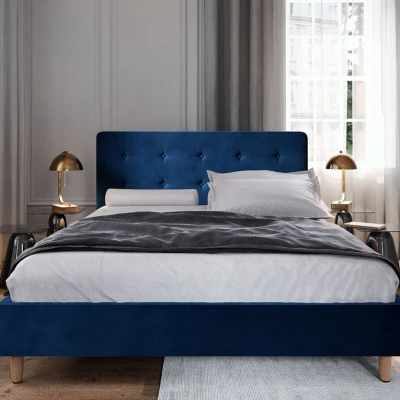 Čalouněná manželská postel NOOR - 180x200, modrá
