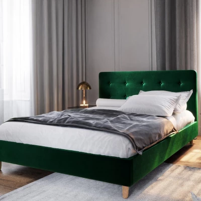 Čalouněná jednolůžková postel NOOR - 120x200, zelená