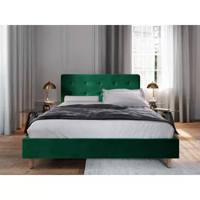 Čalouněná manželská postel NOOR - 160x200, zelená