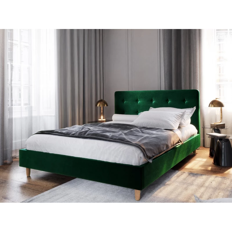 Manželská postel s úložným prostorem NOOR - 160x200, zelená
