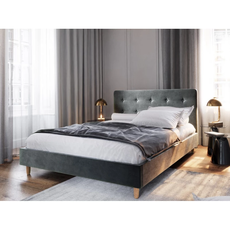 Manželská postel s úložným prostorem NOOR - 180x200, tmavě šedá