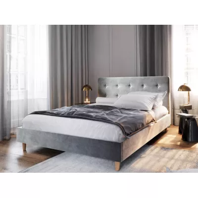 Čalouněná manželská postel NOOR - 160x200, světle šedá
