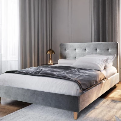 Manželská postel s úložným prostorem NOOR 2 - 140x200, světle šedá