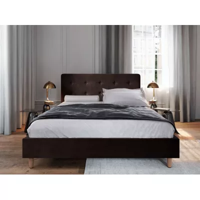 Jednolůžková postel s úložným prostorem NOOR 2 - 90x200, tmavě hnědá