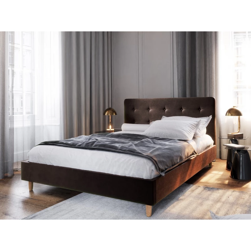 Jednolůžková postel s úložným prostorem NOOR 2 - 90x200, tmavě hnědá