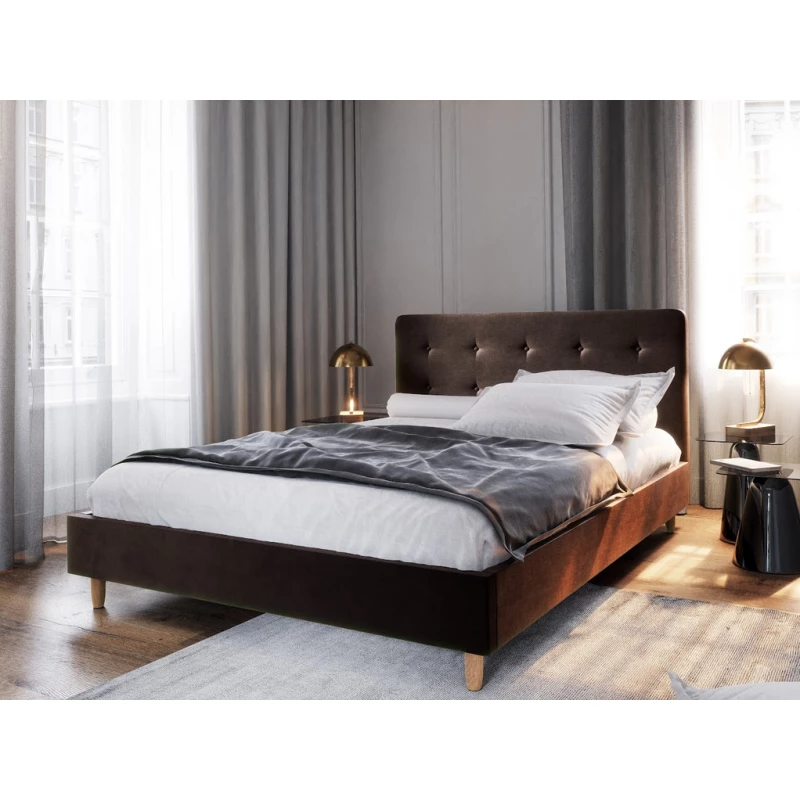 Manželská postel s úložným prostorem NOOR - 140x200, tmavě hnědá