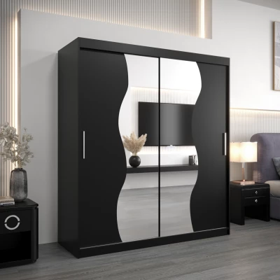 Skříň s posuvnými dveřmi REGINA - šířka 180 cm, černá