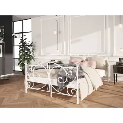 Kovová jednolůžková postel 120x200 TRISTANA - bílá