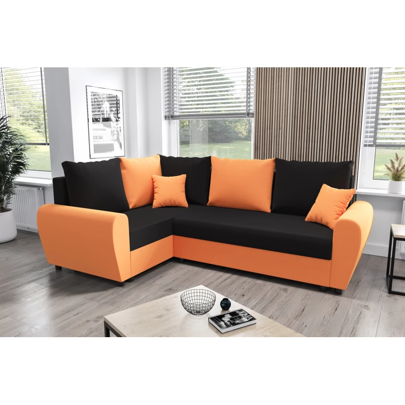 Elegantní sedací souprava FLORIANA PLUS - černá / oranžová