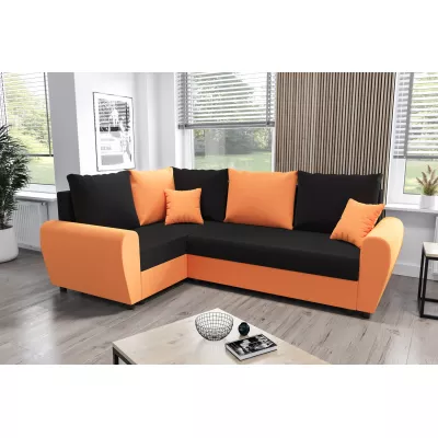 Elegantní sedací souprava FLORIANA PLUS - černá / oranžová