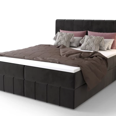 Boxspringová postel s úložným prostorem MADLEN COMFORT - 180x200, světle grafitová