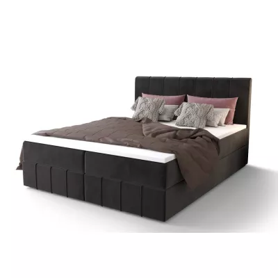 Boxspringová postel s úložným prostorem MADLEN - 200x200, světle grafitová