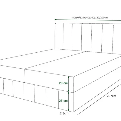 Boxspringová postel s úložným prostorem MADLEN - 120x200, světle grafitová