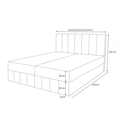 Boxspringová postel s úložným prostorem MADLEN COMFORT - 160x200, popelavá