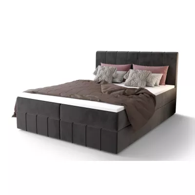 Boxspringová postel s úložným prostorem MADLEN COMFORT - 140x200, popelavá