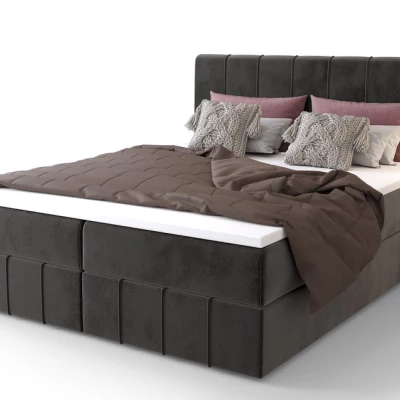 Boxspringová postel s úložným prostorem MADLEN - 120x200, popelavá