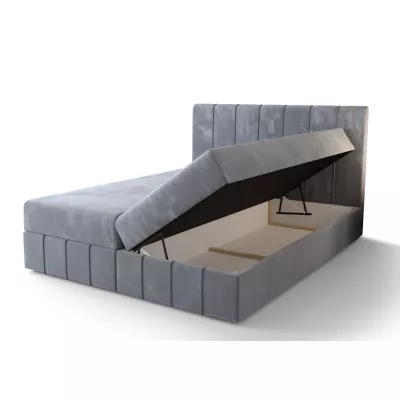 Boxspringová postel s úložným prostorem MADLEN COMFORT - 160x200, světle modrá