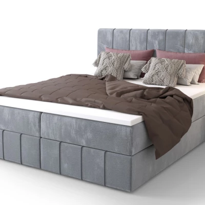 Boxspringová postel s úložným prostorem MADLEN COMFORT - 140x200, modrá