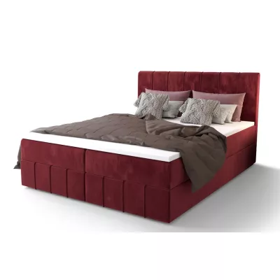 Boxspringová postel s úložným prostorem MADLEN - 120x200, červená