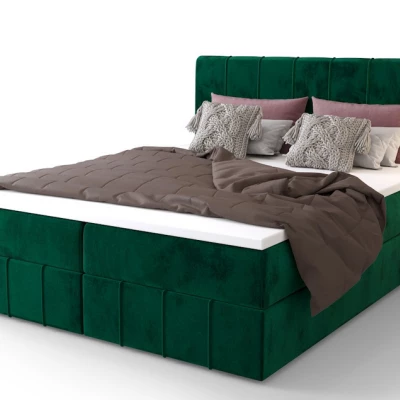 Boxspringová postel s úložným prostorem MADLEN COMFORT - 140x200, zelená