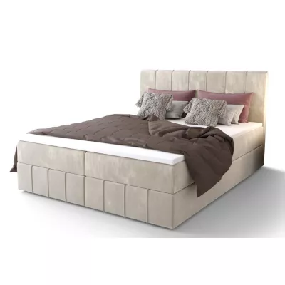 Boxspringová postel s úložným prostorem MADLEN COMFORT - 160x200, béžová
