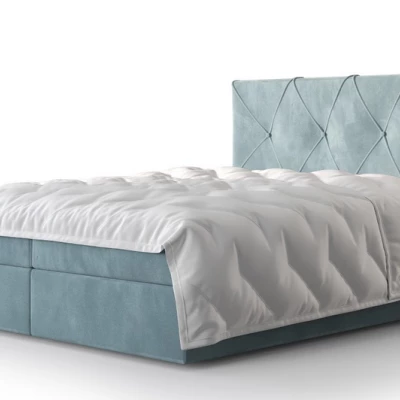 Hotelová postel s úložným prostorem LILIEN COMFORT - 200x200, světle modrá