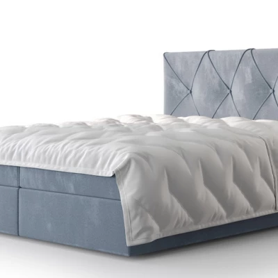 Hotelová postel s úložným prostorem LILIEN - 200x200, modrá