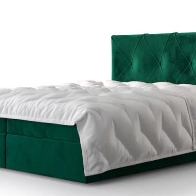 Hotelová postel s úložným prostorem LILIEN - 200x200, zelená