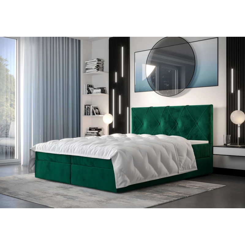 Hotelová postel s úložným prostorem LILIEN COMFORT - 120x200, zelená