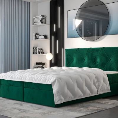 Hotelová postel s úložným prostorem LILIEN COMFORT - 140x200, zelená