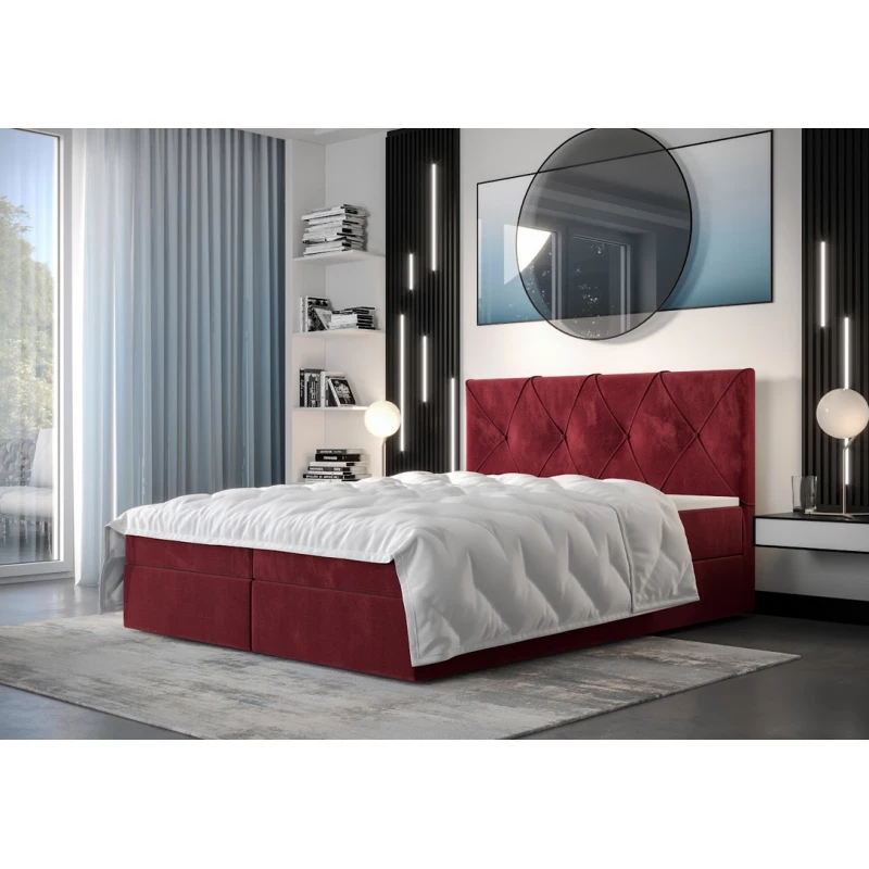 Hotelová postel s úložným prostorem LILIEN - 120x200, červená