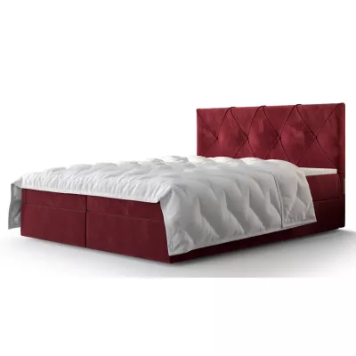 Hotelová postel s úložným prostorem LILIEN - 200x200, červená
