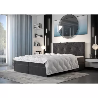 Hotelová postel s úložným prostorem LILIEN - 200x200, popelavá