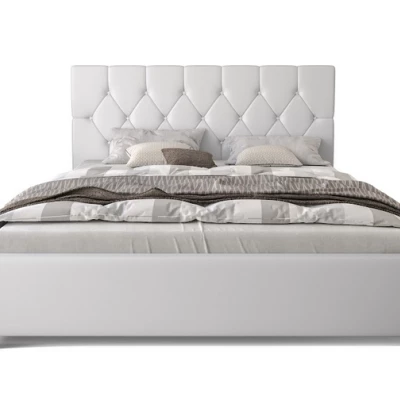 Manželská postel s úložným prostorem NARINE - 140x200, bílá