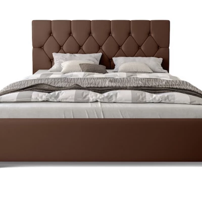 Manželská postel s úložným prostorem NARINE 2 - 140x200, hnědá