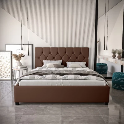 Manželská postel s úložným prostorem NARINE 2 - 140x200, hnědá