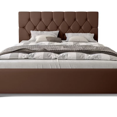 Manželská čalouněná postel NARINE - 140x200, hnědá