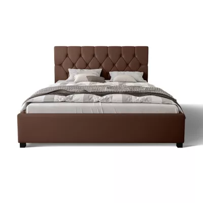 Manželská čalouněná postel NARINE - 160x200, hnědá