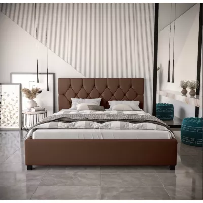 Manželská čalouněná postel NARINE - 180x200, hnědá