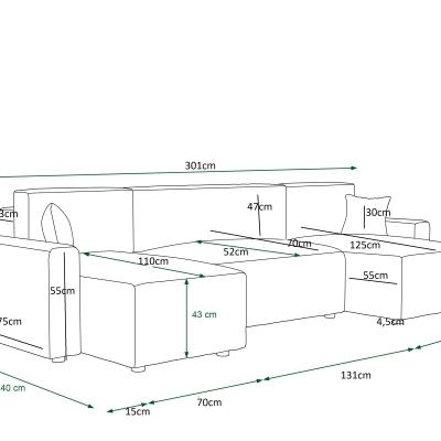 Pohodlná rozkládací sedačka do U RADANA - bílá
