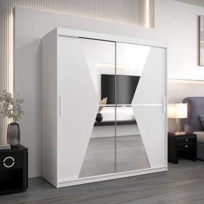 Skříň s posuvnými dveřmi MILANA - šířka 180 cm, bílá